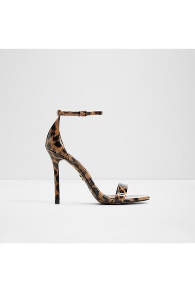 Aldo JACYNTHE - Sandale cu toc din piele artificială maro leopard pentru femei