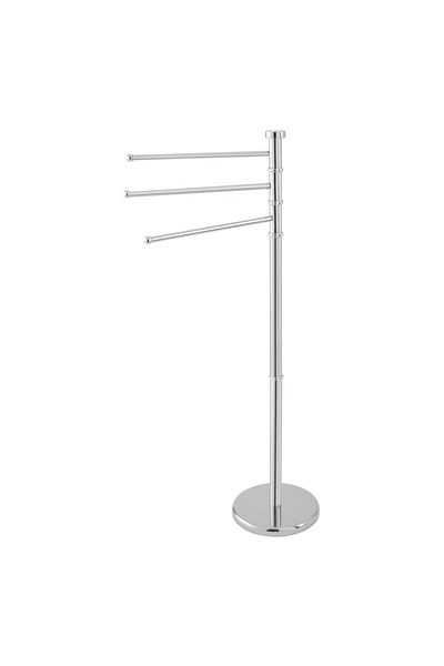 Feridras Vertical towel rack, with 3 arms, chromed steel, silver, height 93cm