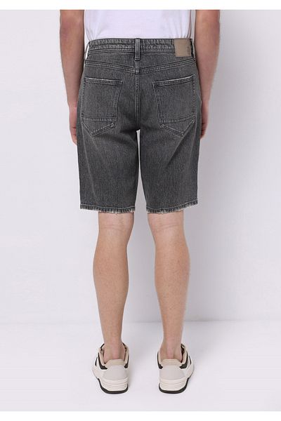 Colin's Regular Fit Mid Waist Plain Men's Black Jean Shorts