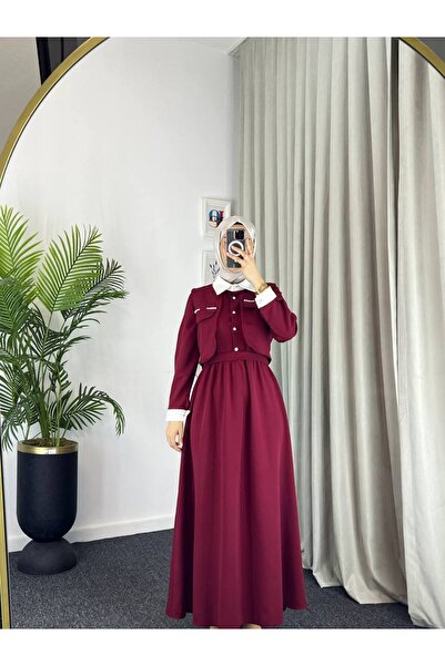 Esre Store 2522 - Двокомпонентний комплект бордового кольору з покриттям