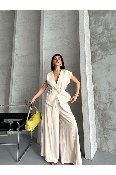 Moda İkra Blazer Jacket Pantolon Tie Suit