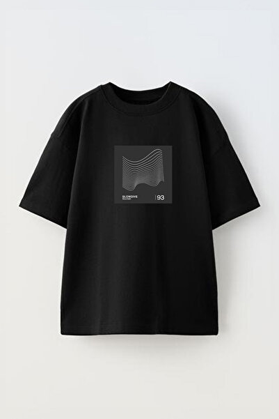 Anetos Μπλουζάκι Slowdive Souvlaki Minimalist Pre με τύπωμα Cotton Black oversized