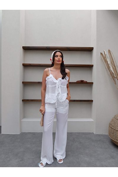 ESRAHELVACI Front Tie Ruffle Suit