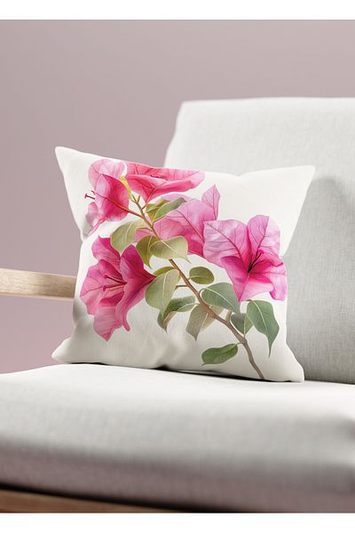 Filamente Double Sided Digital Printing Throw Pillow Cover Floral Pattern