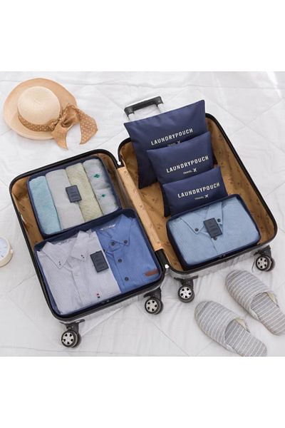 varioshop Set of 6 VarioShop® travel organizers, different sizes, carrying handles, plates