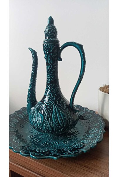 sema çini el yapımı çini tabaklı narin ibrik vazo