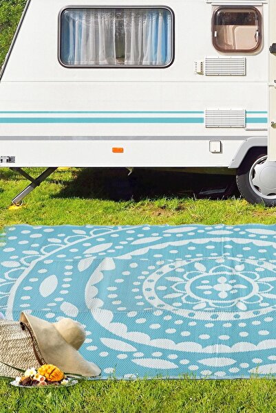 SİMEREV HALI HOME CONSEPT Plastik Halı Katlanabilir Çift Taraflı Plaj Kamp Piknik Balkon Hasır Mat Savan Karavan Halısı Kilim