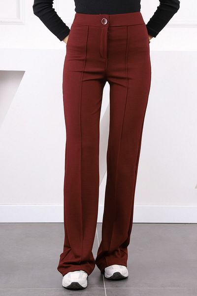 İmajButik Burgundy Grass Lycra Spanish Leg Trousers