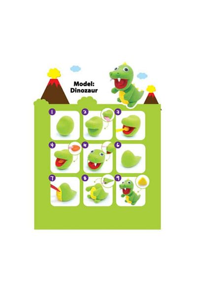 Amos iClay MiniClay Amos plasticine, Dinosaur model, 30 g, 4 colors/box