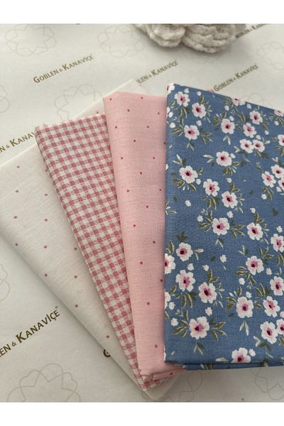 goblenkanaviçe Cotton Fabric Set 4 Pcs 50X110Cm