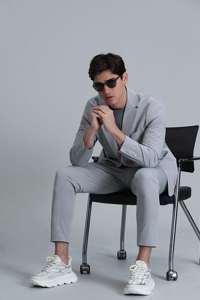 Lufian 111190326 Alex Smart Ανδρικό παντελόνι Chino Slim Fit Ανδρικό παντελόνι Stone