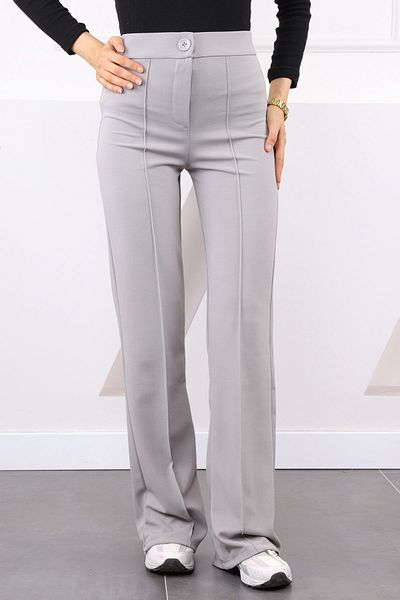 İmajButik Light Gray Grass Lycra Spanish Leg Trousers