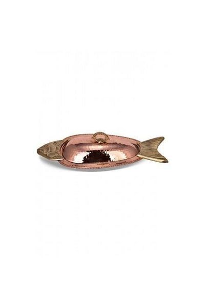 Tanemce Orkinos Fish Presentation Plate with Lid 60 cm Hand Forged Red