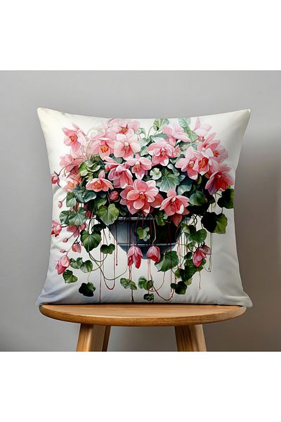 Filamente Double Sided Digital Printing Throw Pillow Cover Floral Pattern