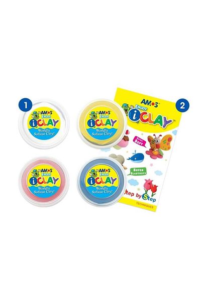 Amos iClay Amos plasticine set 4 boxes x18g/set + accessories