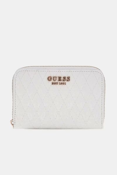 Guess Betula Slg Medium Zip Around Women's White Wallet Swgg9626140-Whı