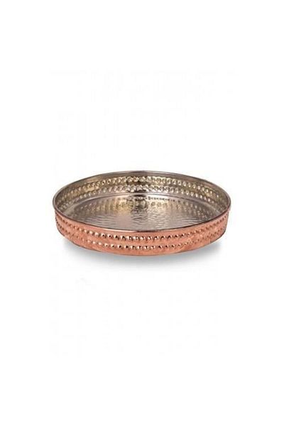 Tanemce Sultani Round Baking Tray 26cm Hand Forged Red Copper Baking Tray