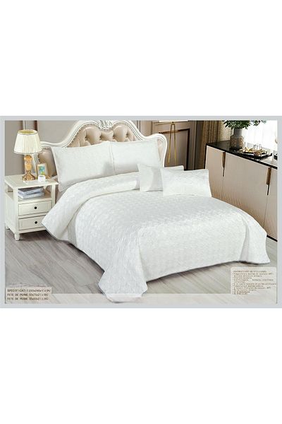 CHIRASO CHIRASO Velvet Duvet Cover Set, 5 Pieces, Duvet Cover 220 x 240 cm, 4 Pillowcases, white