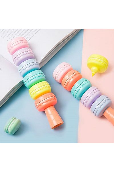 Hediye Vakti Mini 6Pcs Macaron Highlighter Paint Pen