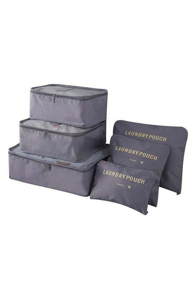 varioshop Set of 6 VarioShop® travel organizers, different sizes, carrying handles, plates