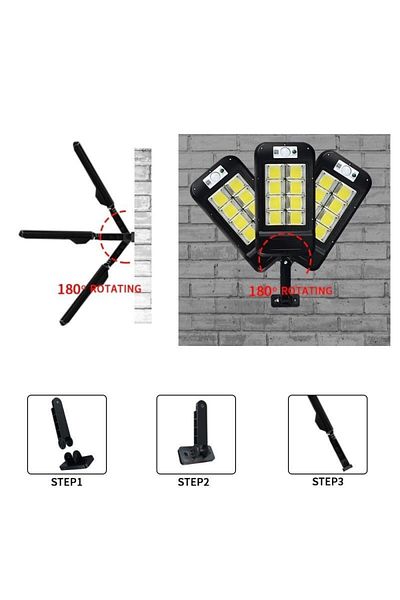 eyemazing Lampă solară LED de exterior, 120 LED-uri COB, eMazing, 24W, IP65, 36x11.5 cm, senzor, lumină alb rece