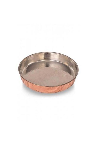 Rotanev Side by Side Round Baking Tray 26 cm Hand Forged Red Copper Baking Tray