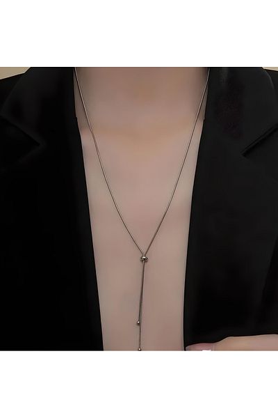 Eylülün Takısı Women's Silver Color Chain Y Necklace