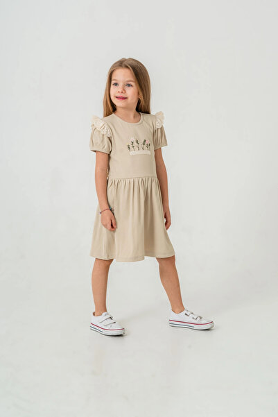 My Hanne Flower Embroidered Brode Detailed Girl's Dress 50974