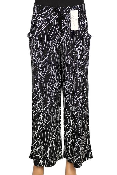 Barem Women's Elisa Asymmetrical Lines Combed Cotton Black Trouser Skirt