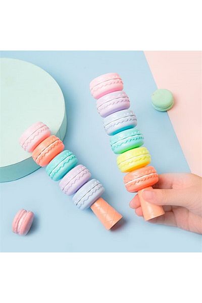 Hediye Vakti Mini 6Pcs Macaron Highlighter Paint Pen