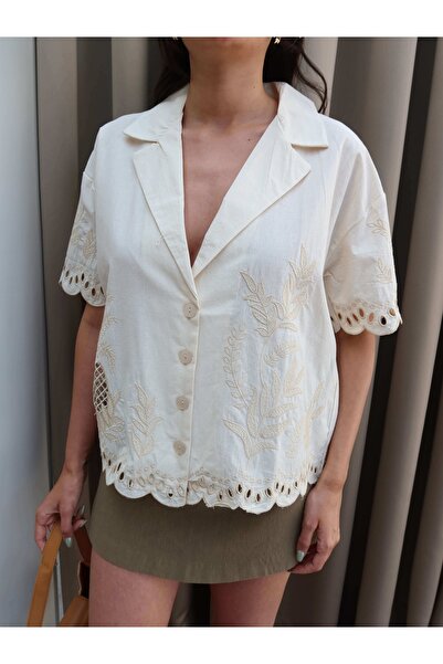 ESRAHELVACI Πουκάμισο με κοντό μανίκι με μοτίβο ανανά