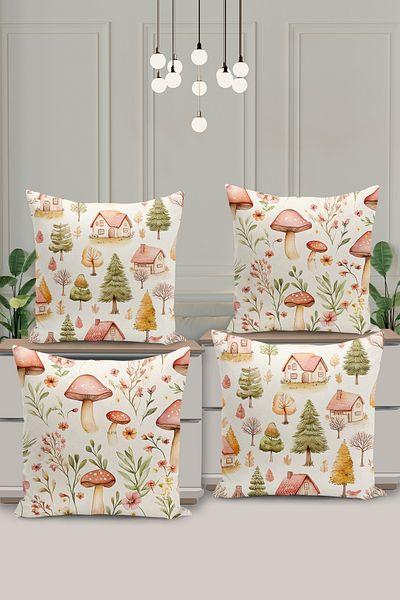 Filamente 4-Piece Double-Sided Digital Printing Throw Pillow Cover Children's Room