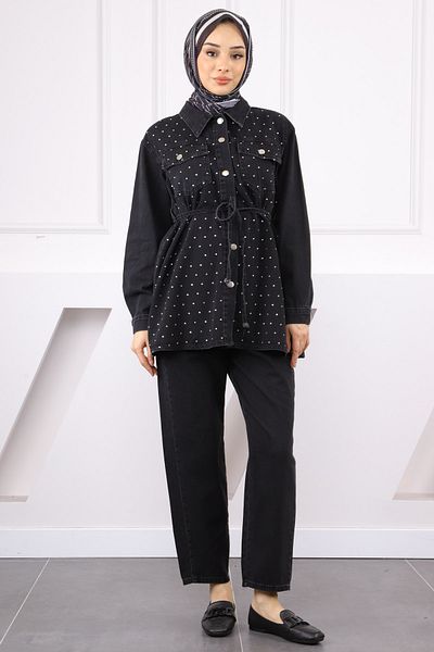 İmajButik Σετ παντελόνι μπουφάν Black Stone