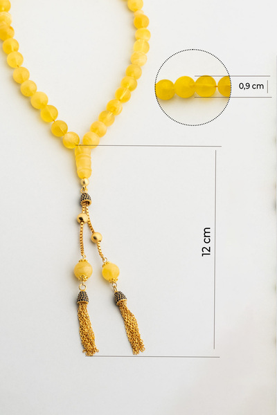 So CHIC... Doğal Kehribar Taşlı 30 Cm Gümüş Tesbih