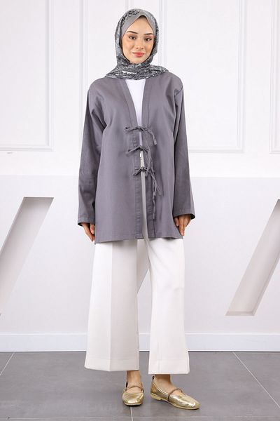 İmajButik Smoked Front Tie Kimono