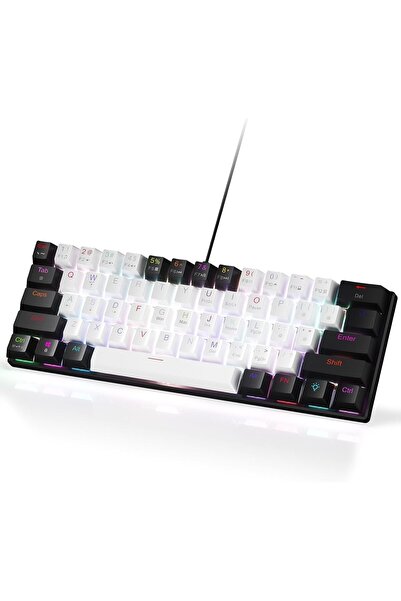 Remiuse Blue Switch RGB Aydınlatmalı Mekanik Oyuncu Klavyesi 61 Tuş Kompakt T...