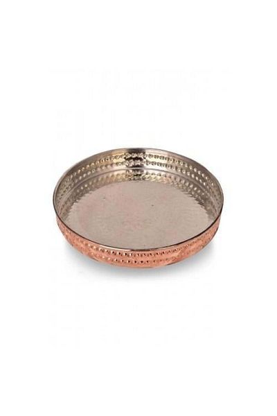 Tanemce Sultani Round Baking Tray 26cm Hand Forged Red Copper Baking Tray