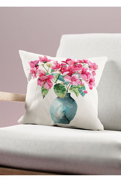 Filamente Double Sided Digital Printing Throw Pillow Cover Floral Pattern