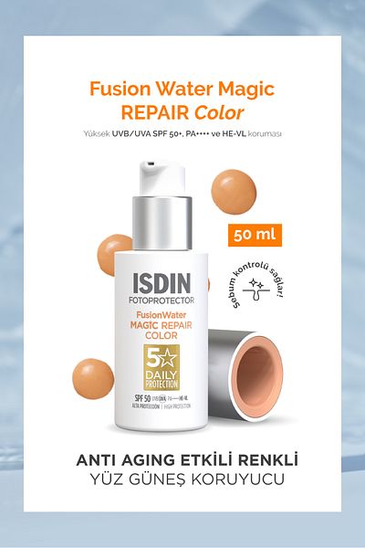 ISDIN Fotoprotector Fusion Water Magic Repair Color Spf 50 50 ml Repairing Colored Facial Sunscreen