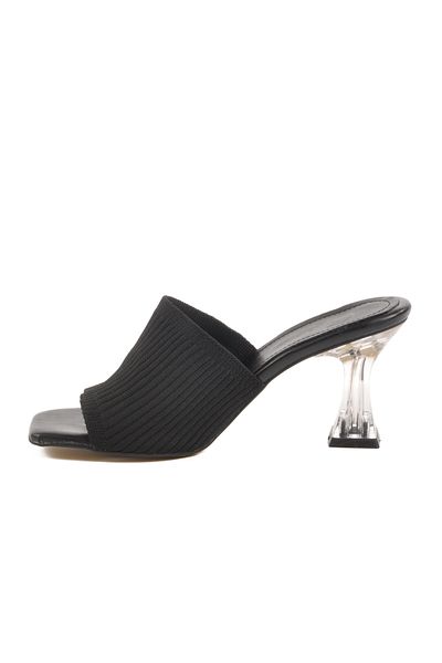 AYAKMOD Black Women's Heeled Slippers T-401 Z