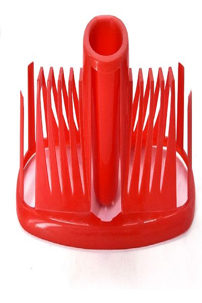 KITCHEN SOUQ Plate Rack with Cutlery Holder – Red, Space-Saving Design