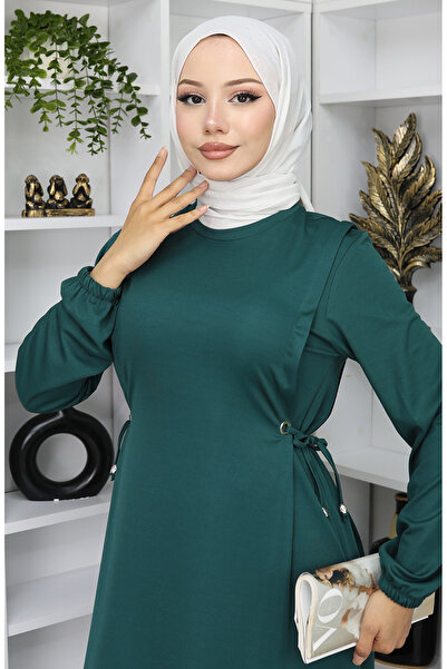 sefamerve Φόρεμα με κορδόνια 5110-10 Emerald Green