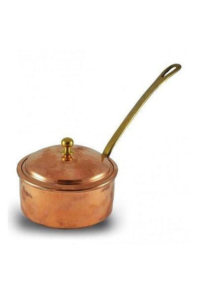 Rotanev Dalyan Sauce Bowl with Lid 14 cm Hand Forged Red Copper Sauce Bowl