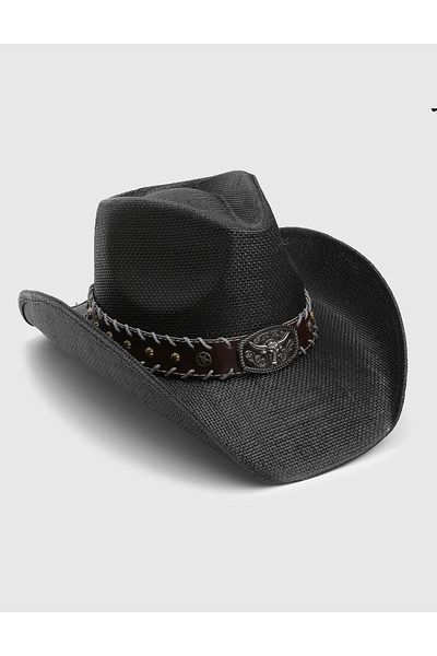 İLVİ Hidaka Straw Cowboy Black Men's Hat