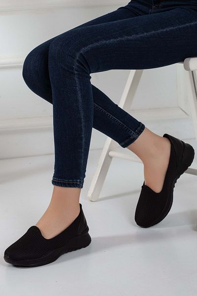 KOCAMANLAR Ayakdaş 753 Mesh Women's Ballerinas Black