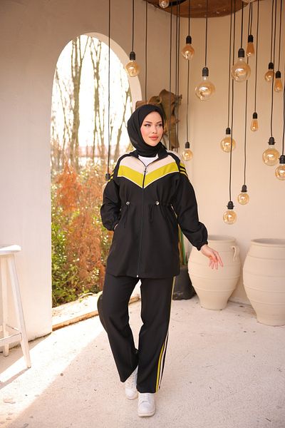 MİMİ Luxury Wear Σετ αθλητικής φόρμας Hijab Σετ αθλητικής φόρμας με φερμουάρ κάτω