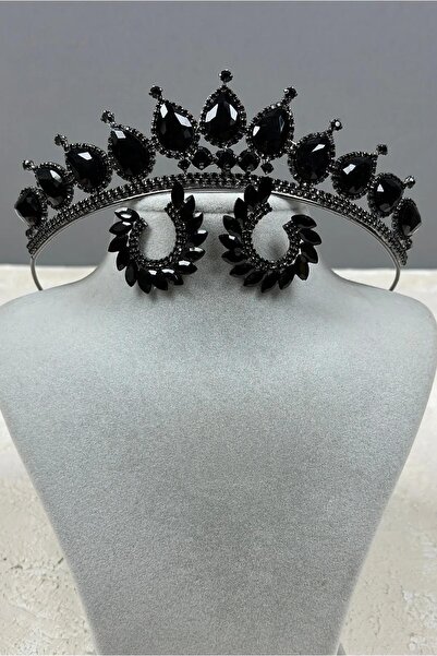 Limelia Set de coroană și cercei cu frunze pentru costum de nuntă Neri Model,...