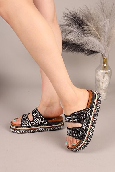 Birikon Παντόφλες IVY Mirror Stone ΜΑΥΡΟ