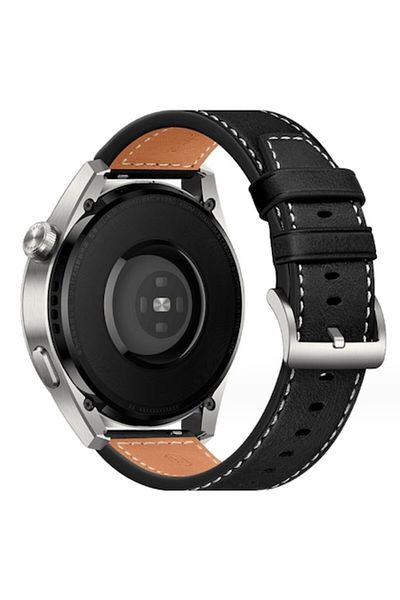 OEM Curea din piele pentru ceas inteligent compatibil cu Huawei Watch GT2/GT3, lățime 22mm, neagră
