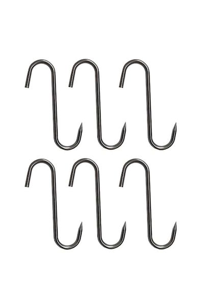 OEM Set 6 Carlige Profesionale macelarie, 23cm, Ø10 mm, inox, tip S
